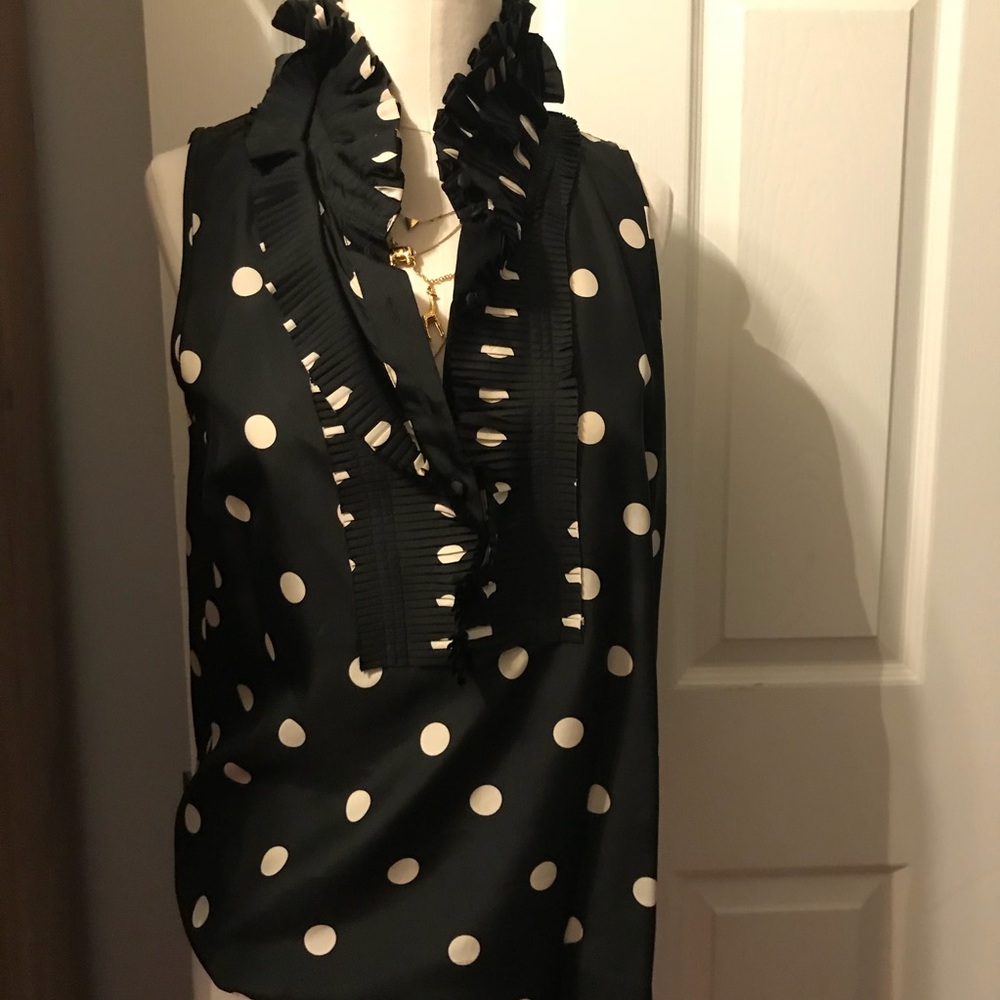J.Crew Factory Silk Polka Dot Blouse